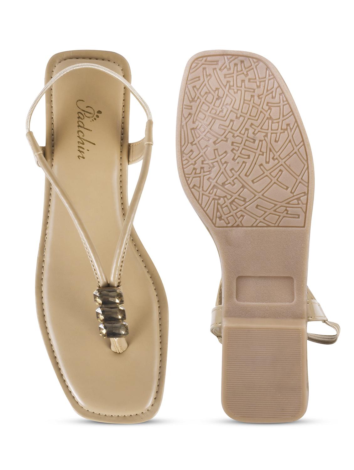 women beige t-strap sandal - 21930382 - Standard Image - 4