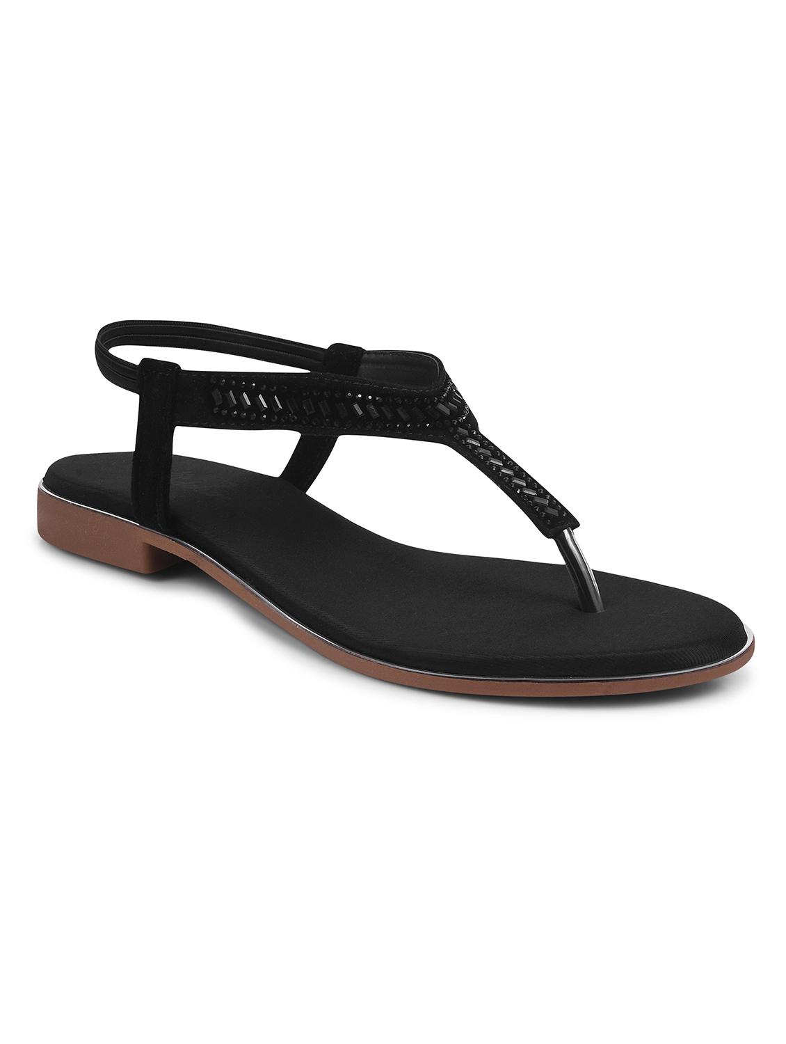 women black t-strap sandal - 21930385 -  Standard Image - 1
