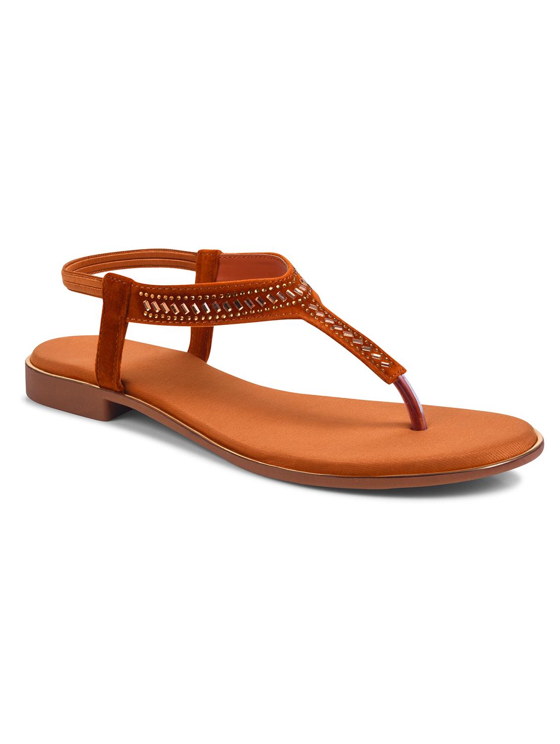women tan t-strap sandal - 21930387 -  Standard Image - 1