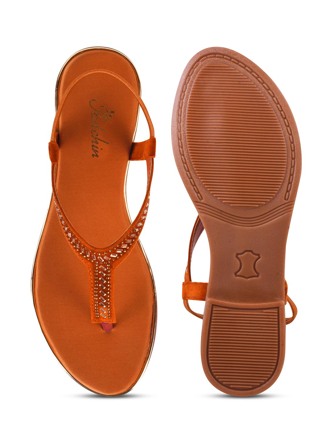 women tan t-strap sandal - 21930387 - Standard Image - 4