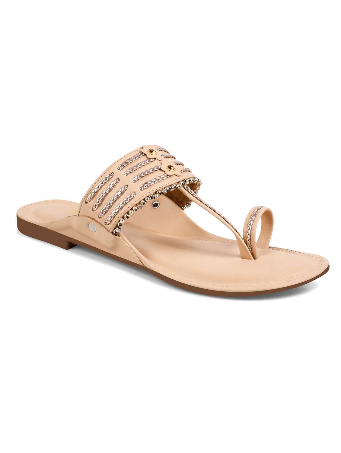 Pink Pu One Toe Kolhapuris