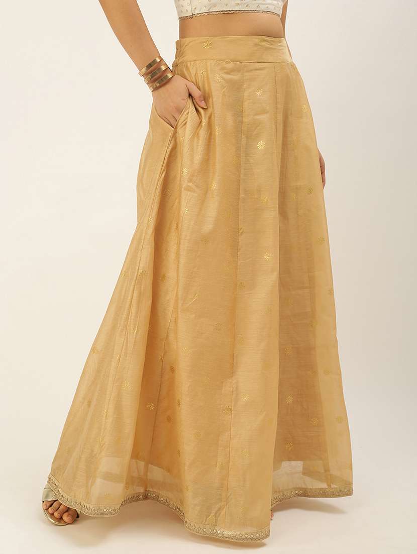 women solid high rise flared skirt - 21930429 -  Standard Image - 1