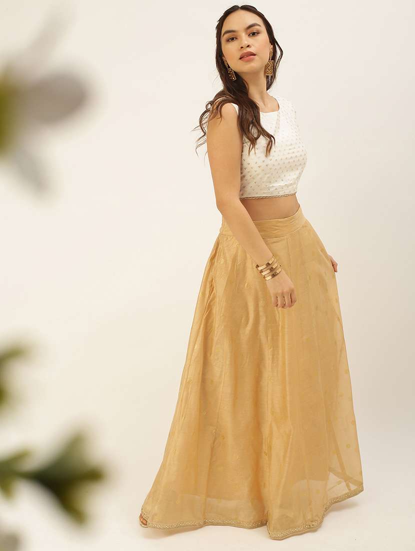 women solid high rise flared skirt - 21930429 -  Standard Image - 4