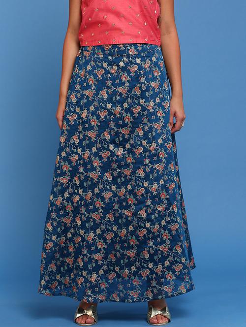 women floral printed mid rise a-line skirt - 21930430 - Standard Image - 0