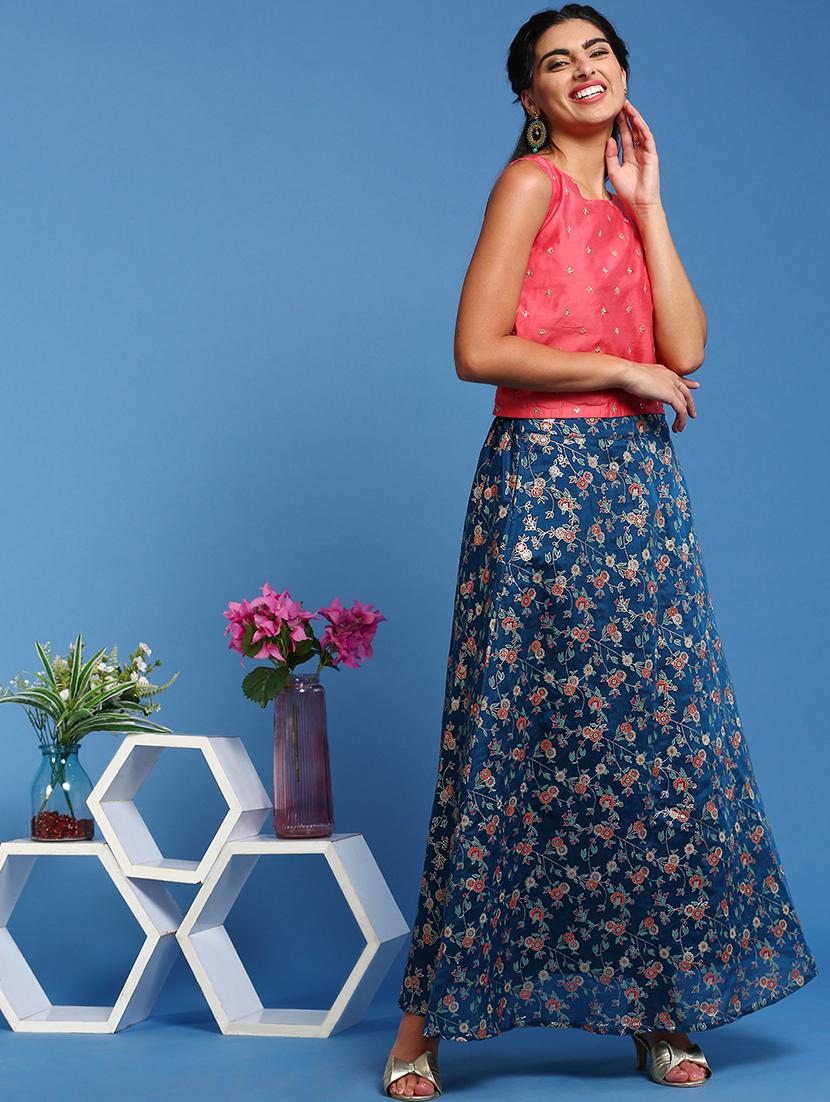 women floral printed mid rise a-line skirt - 21930430 - Standard Image - 4