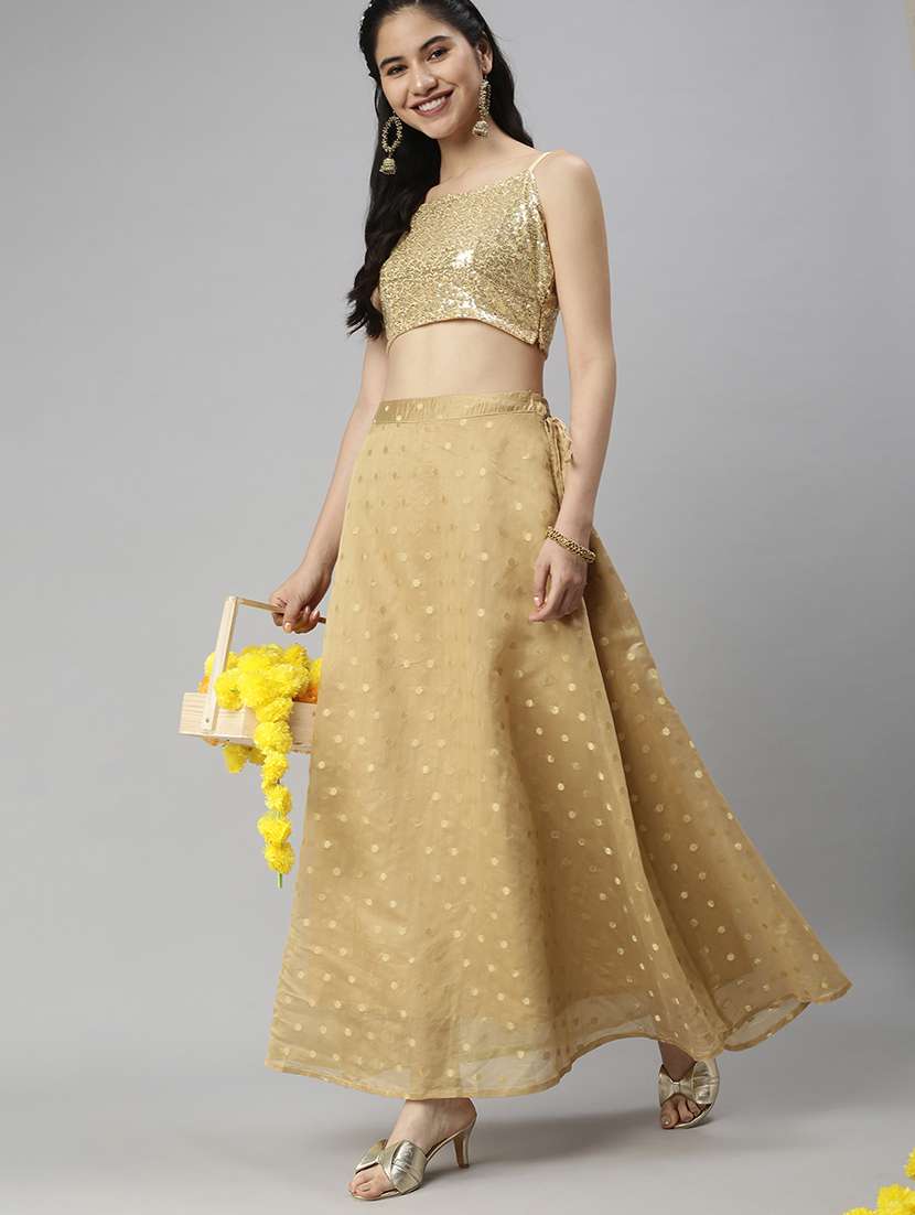 women foil printed mid rise flared skirt - 21930432 -  Standard Image - 4