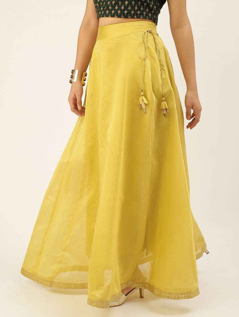 women solid mid rise flared skirt - 21930434 -  Standard Image - 1