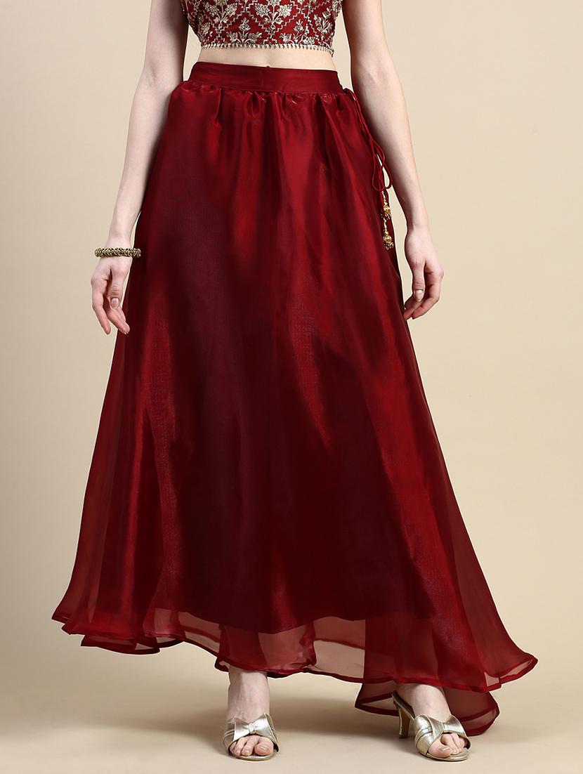 women solid mid rise flared skirt - 21930436 -  Standard Image - 1