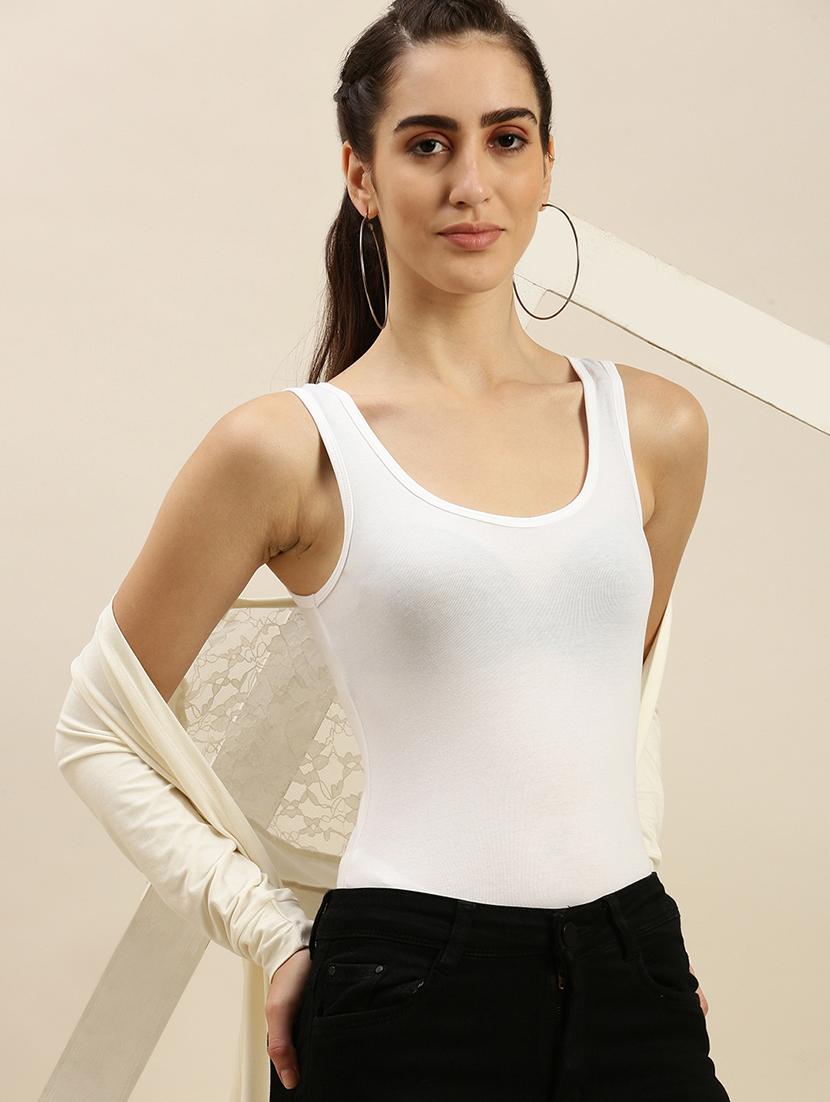 women solid sleeveless tank top - 21930453 - Standard Image - 1
