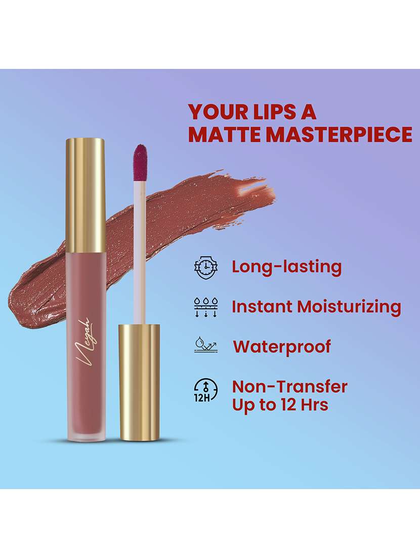 neyah luxe matte liquid lipstick (coral slayer) - 21930469 -  Standard Image - 4