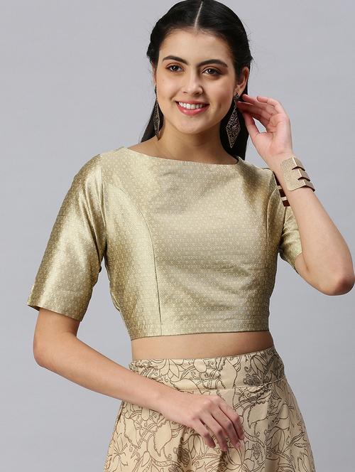women beige short sleeve stitched blouse - 21930483 - Standard Image - 0