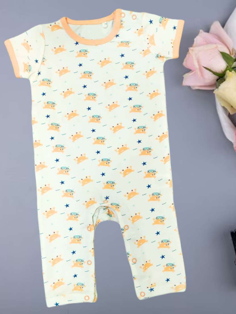 kids printed round neck romper
