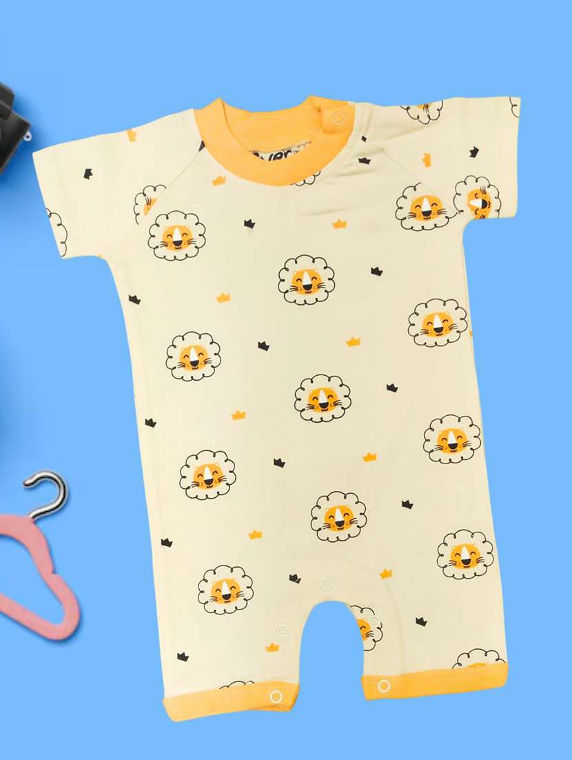 kids printed round neck romper