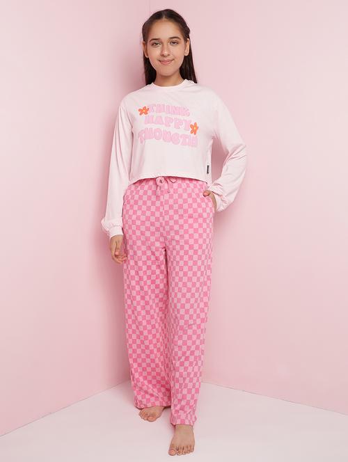 girls printed long sleeve pyjama set nightwear - 21930670 - Standard Image - 0