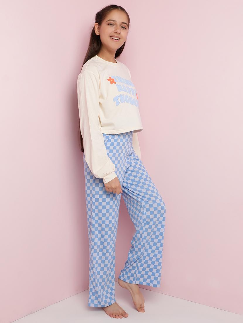 girls printed long sleeve pyjama set nightwear - 21930671 - Standard Image - 1