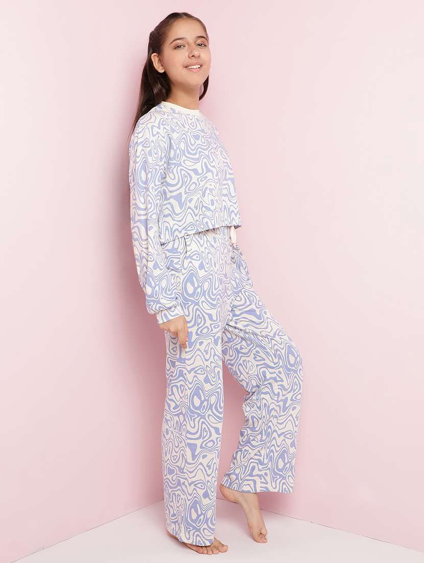 girls printed long sleeve pyjama set nightwear - 21930673 -  Standard Image - 1