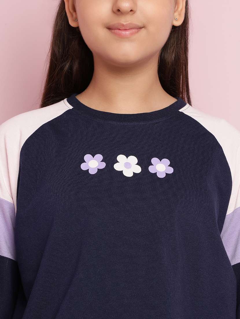 girls color block long sleeve pyjama set nightwear - 21930675 -  Standard Image - 4