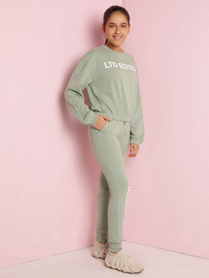 girls typographic long sleeve active wear set - 21930679 -  Standard Image - 1