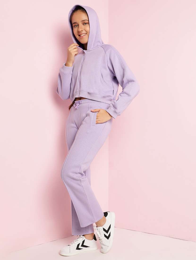 Girls Solid Long Sleeve Active Wear Set - 21930686 -  Standard Image - 1