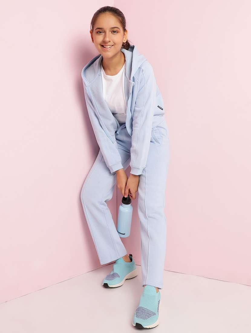 girls solid long sleeve active wear set - 21930687 -  Standard Image - 1