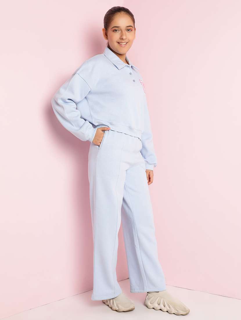 girls solid long sleeve active wear set - 21930690 -  Standard Image - 1