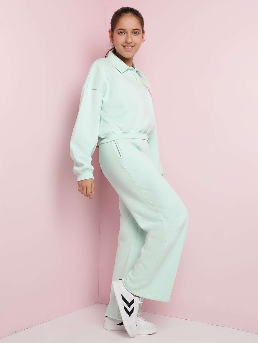 girls solid long sleeve active wear set - 21930692 -  Standard Image - 1