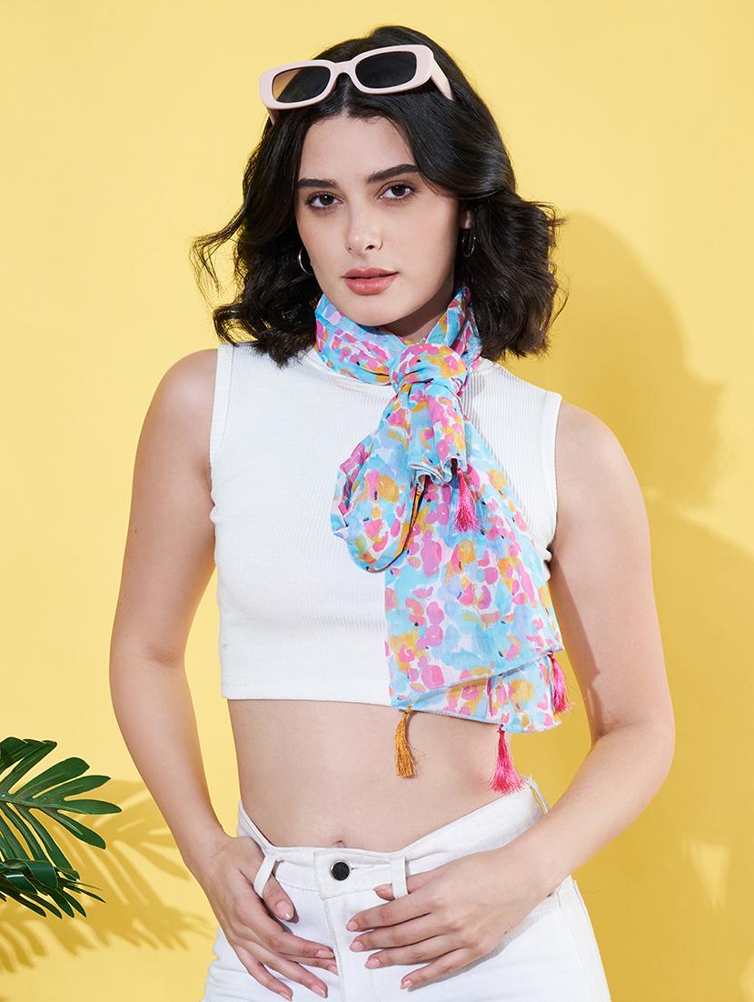 women light blue printed scarf - 21930732 - Zoom Image - 0