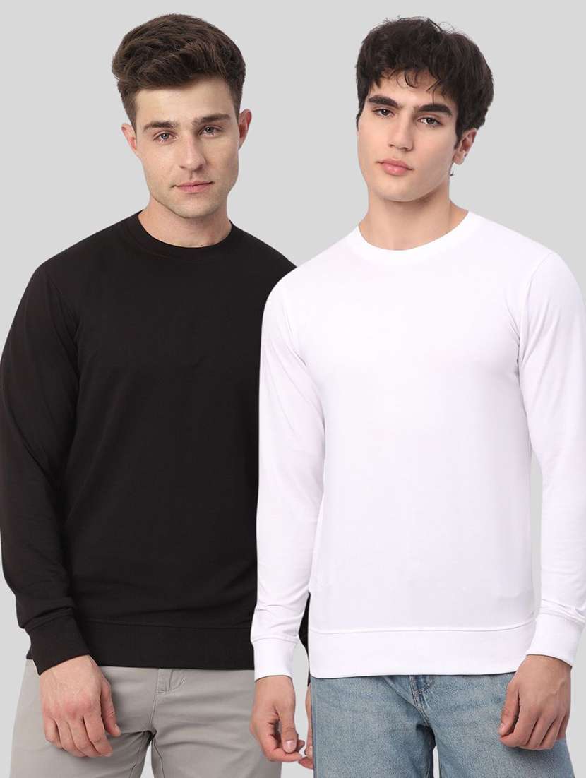 men pack of 2 solid long sleeves sweatshirt