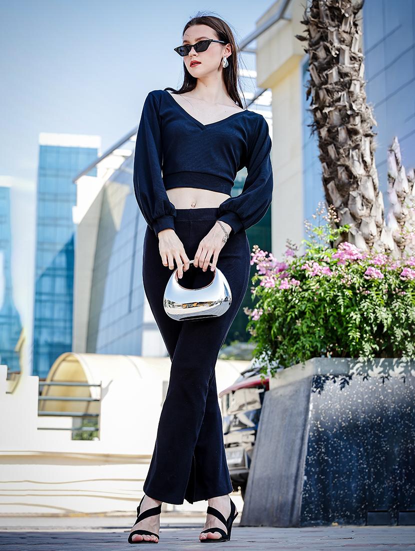 women's 3-in-1 versatile crop top with high neck inner & full sleeve outer - 21930745 - Standard Image - 4