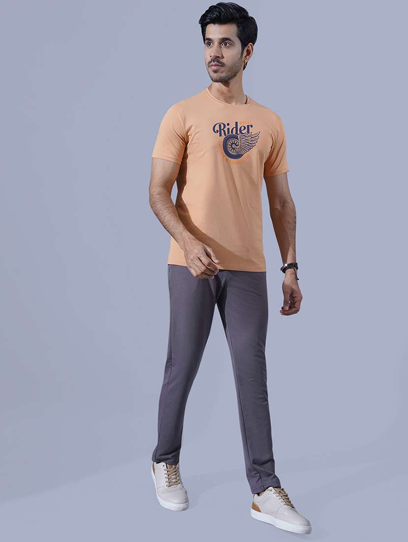 men grey solid mid rise track pant - 21930750 -  Standard Image - 4