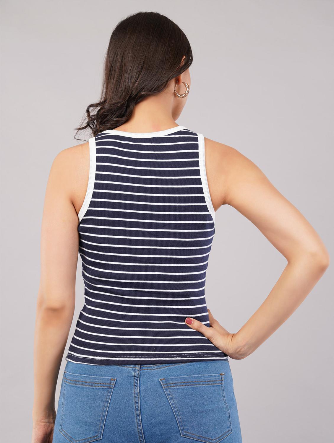 women striped sleeveless tank top - 21930785 - Standard Image - 4