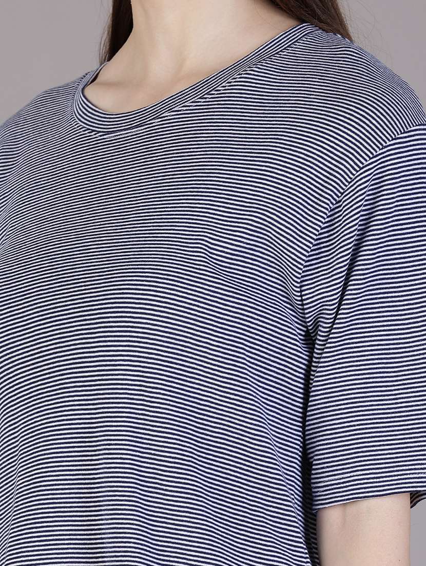 women striped short sleeve oversized t-shirt - 21930868 -  Standard Image - 4