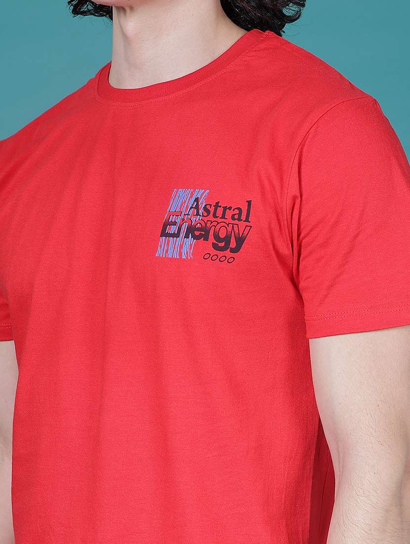 men front & back print round neck regular fit t-shirt - 21930893 -  Standard Image - 4