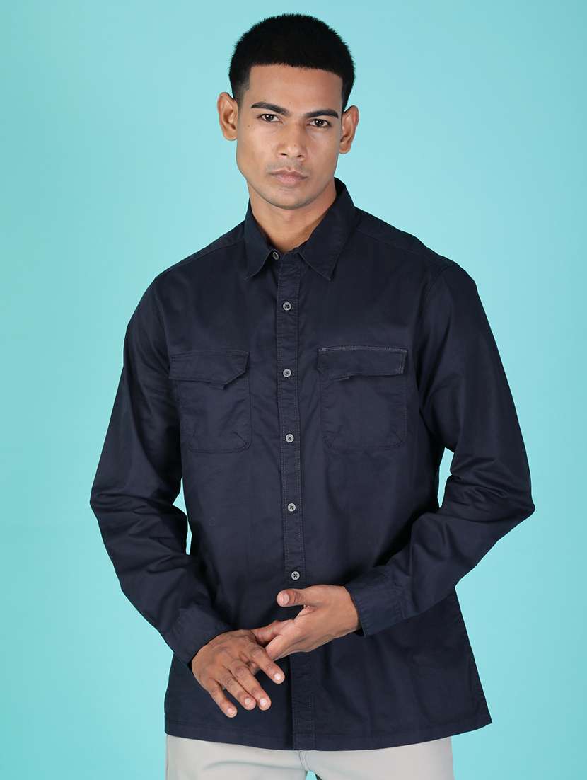 men solid long sleeve regular fit shirt - 21930942 -  Standard Image - 1