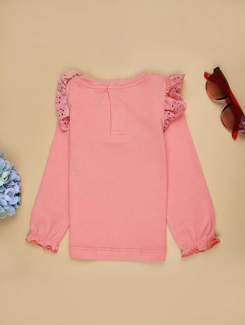 girls solid with work long sleeve t-shirt - 21930946 -  Standard Image - 1