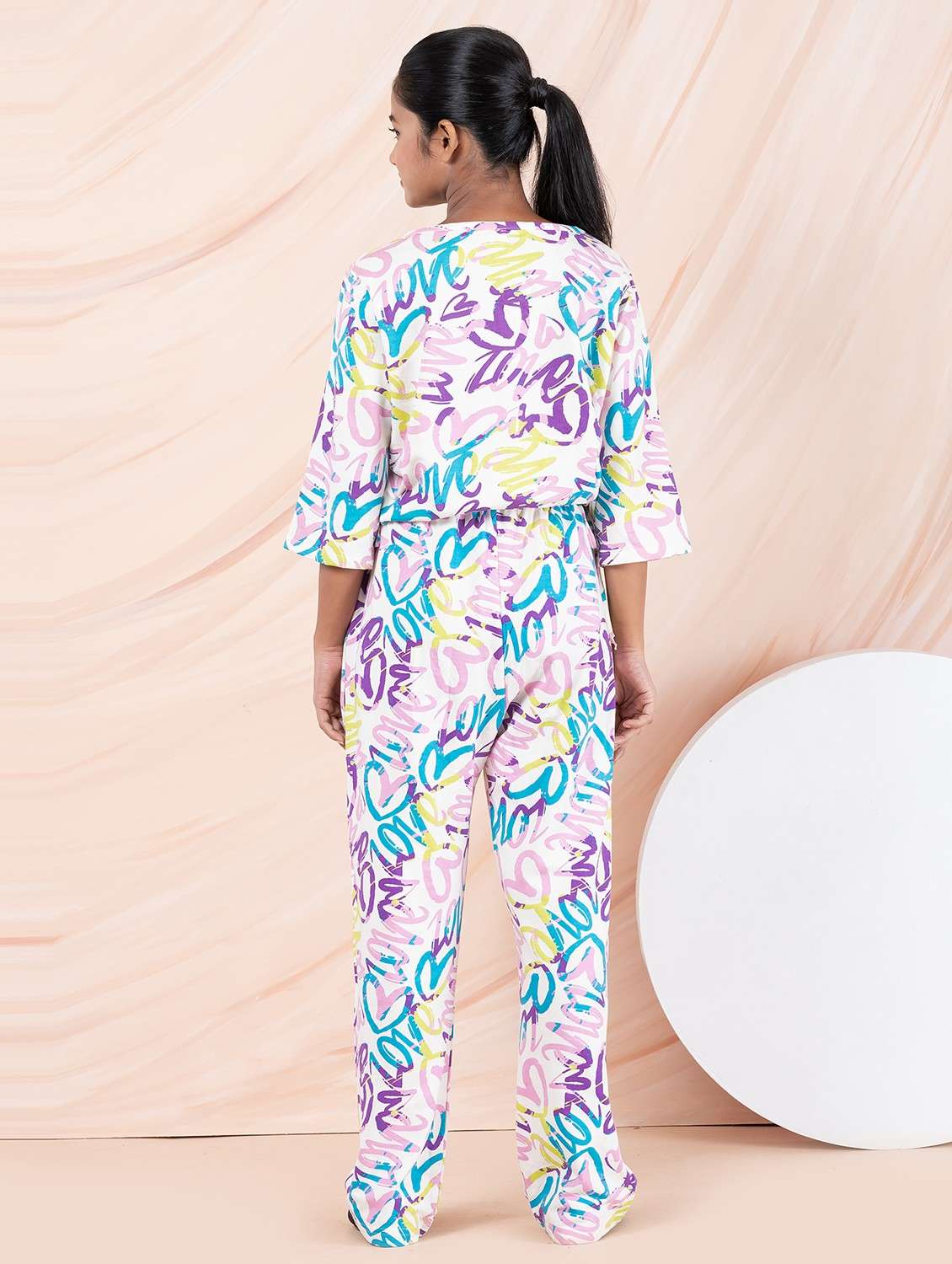 girls printed top & trouser co-ords set - 21930974 -  Standard Image - 4