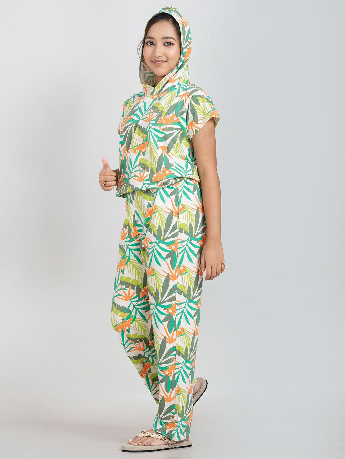 girls printed top & trouser co-ords set - 21930977 -  Standard Image - 1