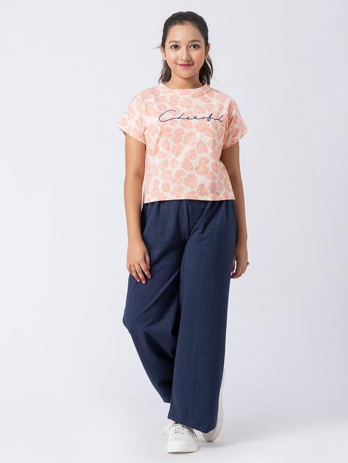 girls printed short sleeve pyjama set nightwear - 21930986 - Standard Image - 0