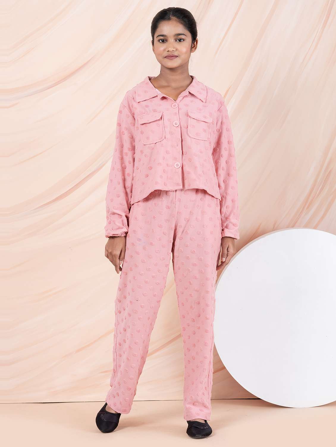 girls self designed shirt & trouser co-ord set - 21930991 -  Standard Image - 1