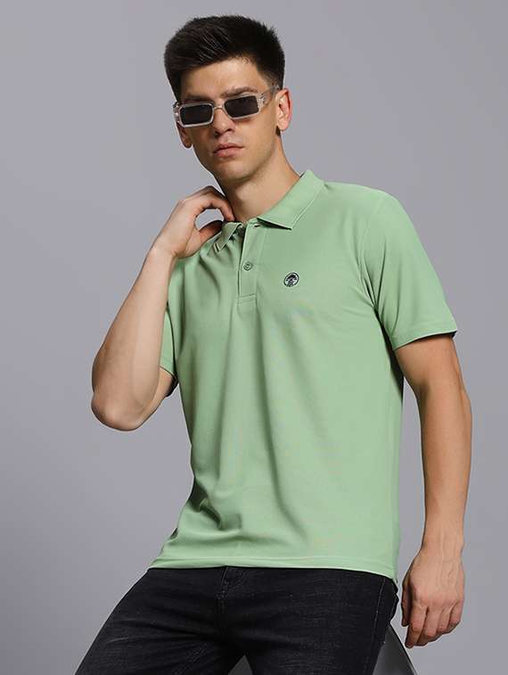 men solid short sleeve regular fit polo t-shirt