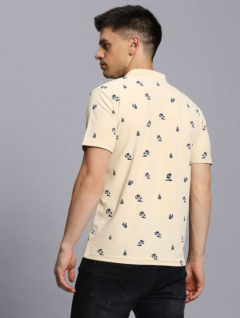 men printed short sleeve regular fit polo t-shirt - 21931030 - Standard Image - 4