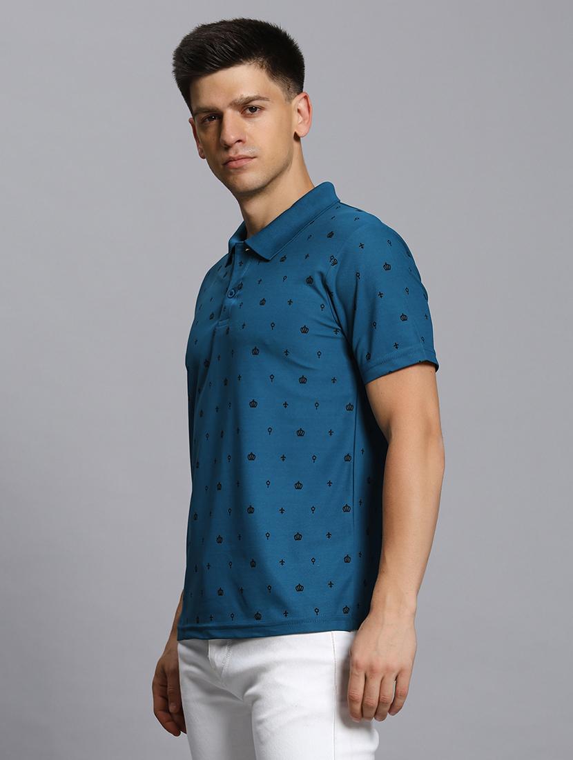 men printed short sleeve regular fit polo t-shirt - 21931034 - Standard Image - 1