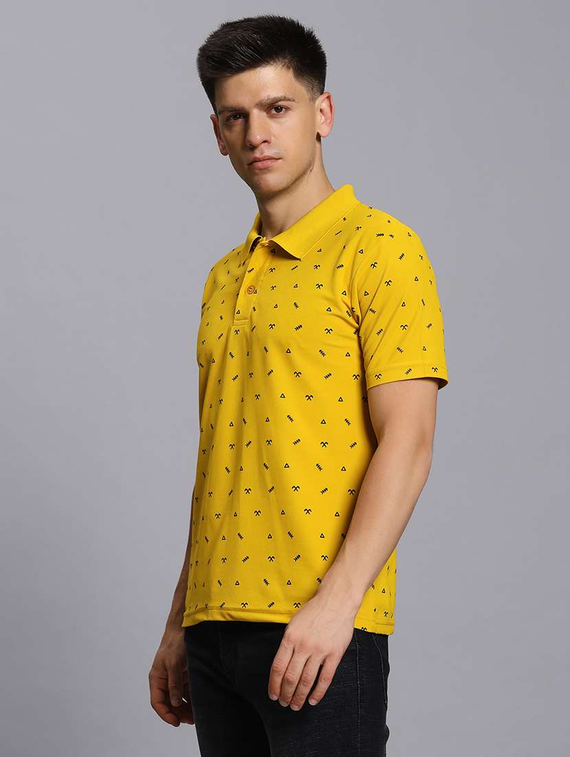 men printed short sleeve regular fit polo t-shirt - 21931037 -  Standard Image - 1
