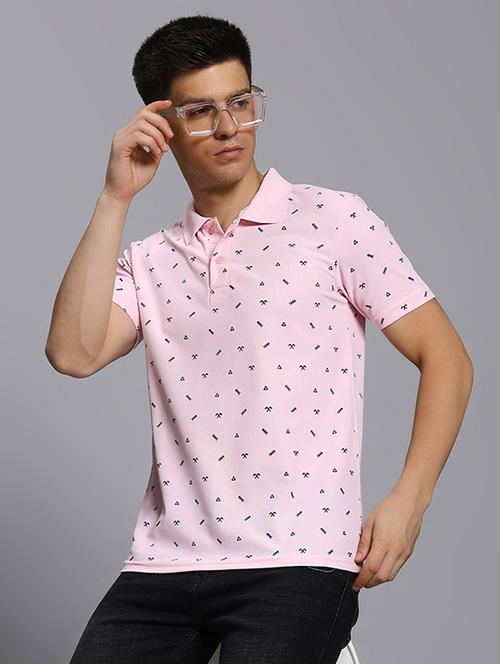 men printed short sleeve regular fit polo t-shirt - 21931039 - Standard Image - 0