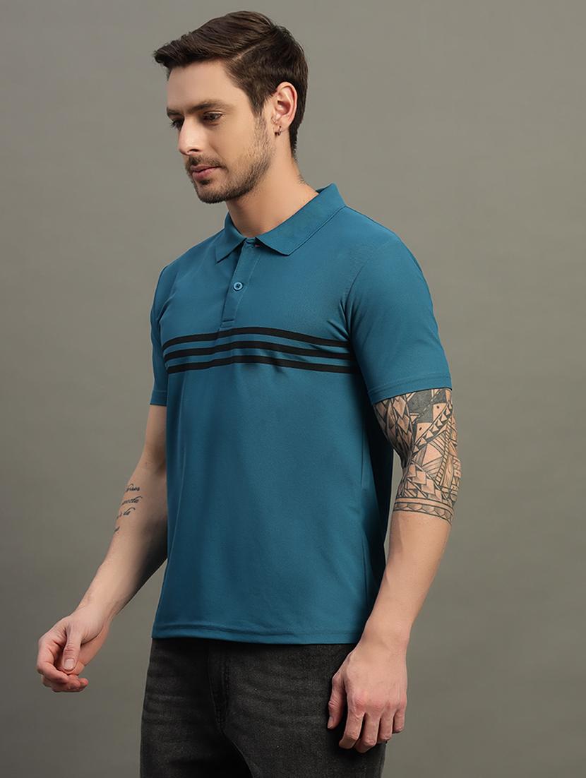 men striped short sleeve regular fit polo t-shirt - 21931042 - Standard Image - 1