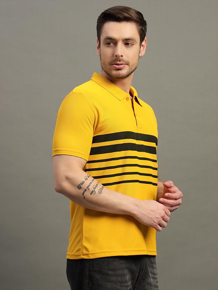 men striped short sleeve regular fit polo t-shirt - 21931044 - Standard Image - 1