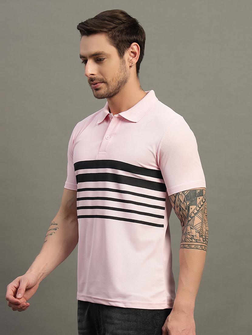 men striped short sleeve regular fit polo t-shirt - 21931045 - Standard Image - 1