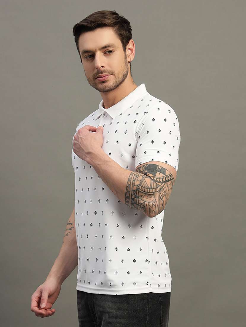 men printed short sleeve regular fit polo t-shirt - 21931046 -  Standard Image - 1