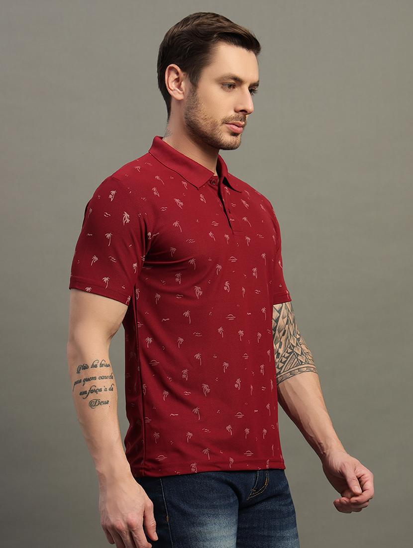 men printed short sleeve regular fit polo t-shirt - 21931048 - Standard Image - 1