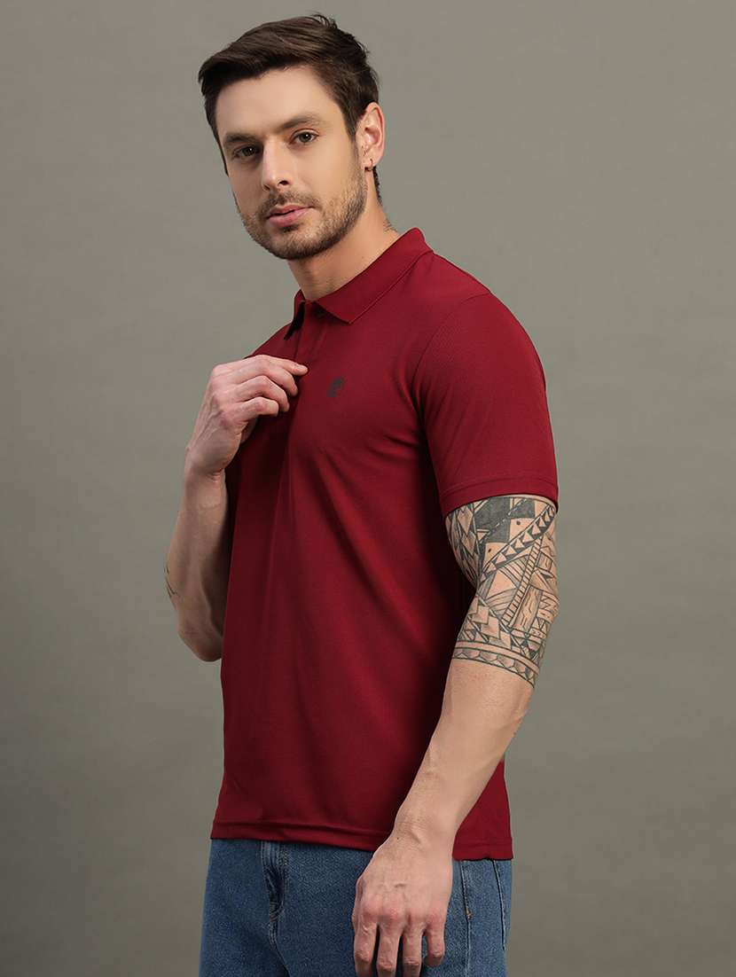 men solid short sleeve regular fit polo t-shirt - 21931050 -  Standard Image - 1